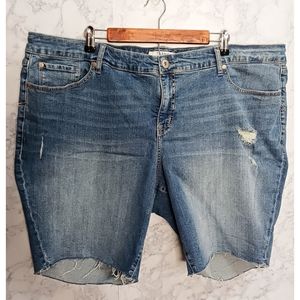 Torrid Jean Shorts Women Plus Size 26 Blue Denim Distressed Casual Sporty